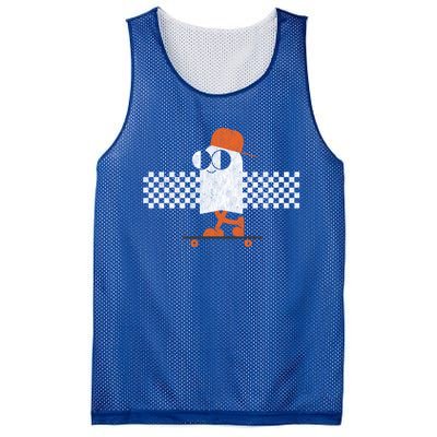 Halloween Cute Vintage Retro Ghost On Skateboard Cute Gift Mesh Reversible Basketball Jersey Tank