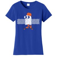 Halloween Cute Vintage Retro Ghost On Skateboard Cute Gift Women's T-Shirt