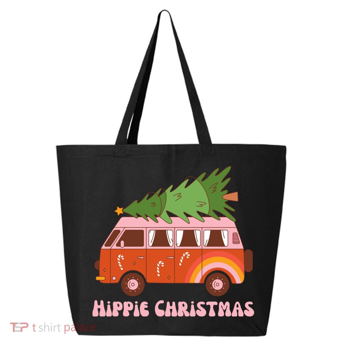 Hippie Christmas Van Holiday 25L Jumbo Tote