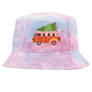 Hippie Christmas Van Holiday Tie-Dyed Bucket Hat