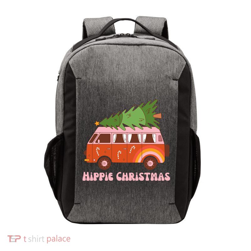 Hippie Christmas Van Holiday Vector Backpack