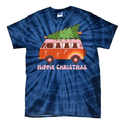 Hippie Christmas Van Holiday Tie-Dye T-Shirt