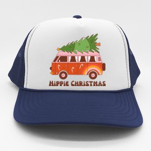 Hippie Christmas Van Holiday Trucker Hat