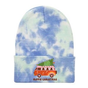 Hippie Christmas Van Holiday Tie Dye 12in Knit Beanie