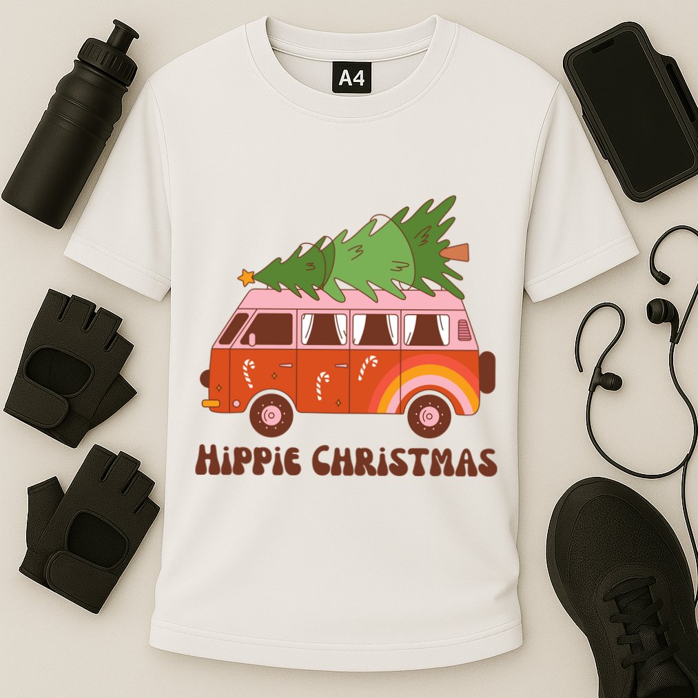 Hippie Christmas Van Holiday Cooling Performance Crew T-Shirt
