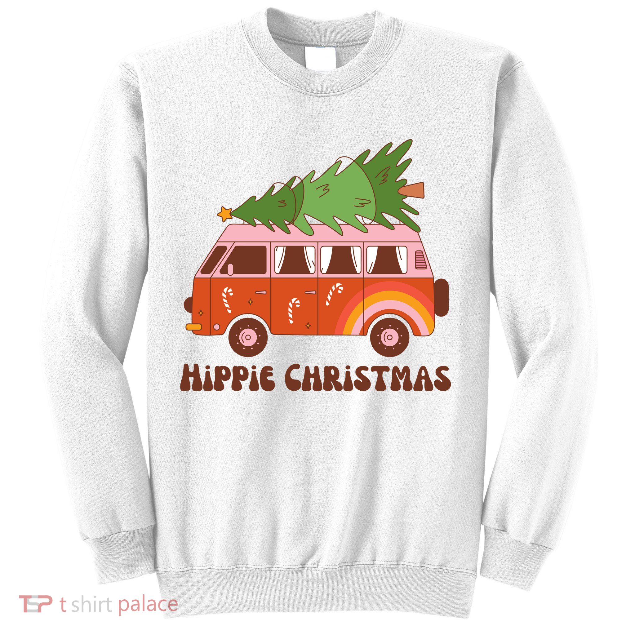 Hippie Christmas Van Holiday Sweatshirt