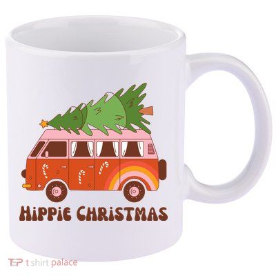 Hippie Christmas Van Holiday 11oz C Handle Ceramic Mug
