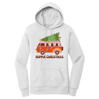 Hippie Christmas Van Holiday Women's Pullover Hoodie