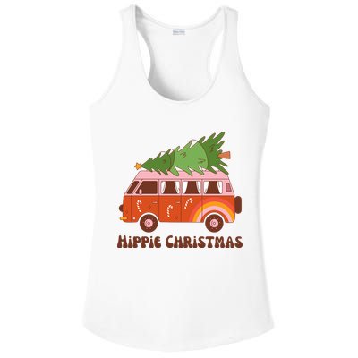 Hippie Christmas Van Holiday Ladies PosiCharge Competitor Racerback Tank