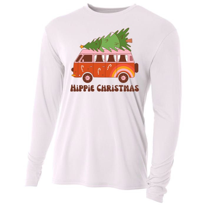 Hippie Christmas Van Holiday Cooling Performance Long Sleeve Crew