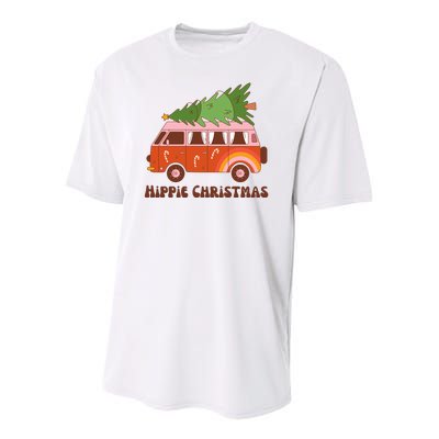 Hippie Christmas Van Holiday Youth Performance Sprint T-Shirt