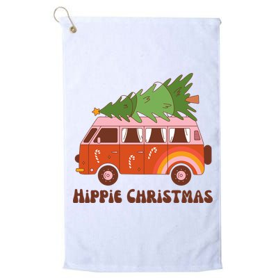Hippie Christmas Van Holiday Golf Towel