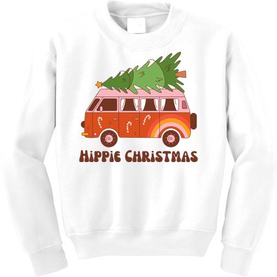 Hippie Christmas Van Holiday Kids Sweatshirt