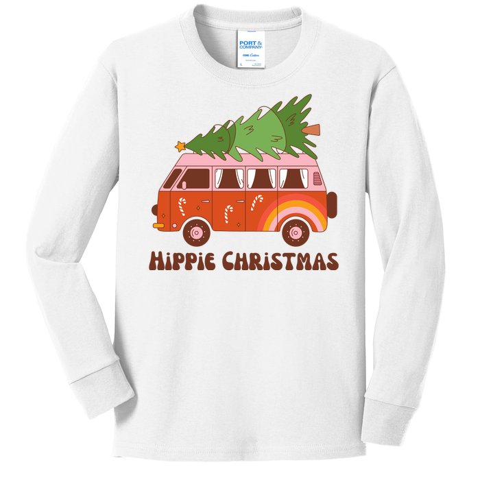 Hippie Christmas Van Holiday Kids Long Sleeve Shirt