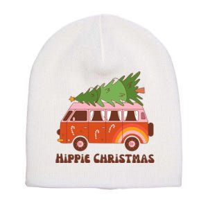 Hippie Christmas Van Holiday Short Acrylic Beanie