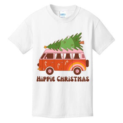 Hippie Christmas Van Holiday Kids T-Shirt
