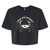 Hunter Crab Whisperer Crabbing Hunting Fishing Ocean Beach Bella+Canvas Jersey Crop Tee