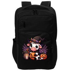 Halloween Cow Witchy Cow Spooky Pumpkin Hello Fall Gift Impact Tech Backpack