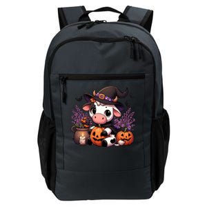 Halloween Cow Witchy Cow Spooky Pumpkin Hello Fall Gift Daily Commute Backpack