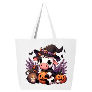 Halloween Cow Witchy Cow Spooky Pumpkin Hello Fall Gift 25L Jumbo Tote