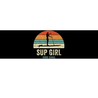 Hood Canal Woman On Sup Girl Retro Vintage Bumper Sticker