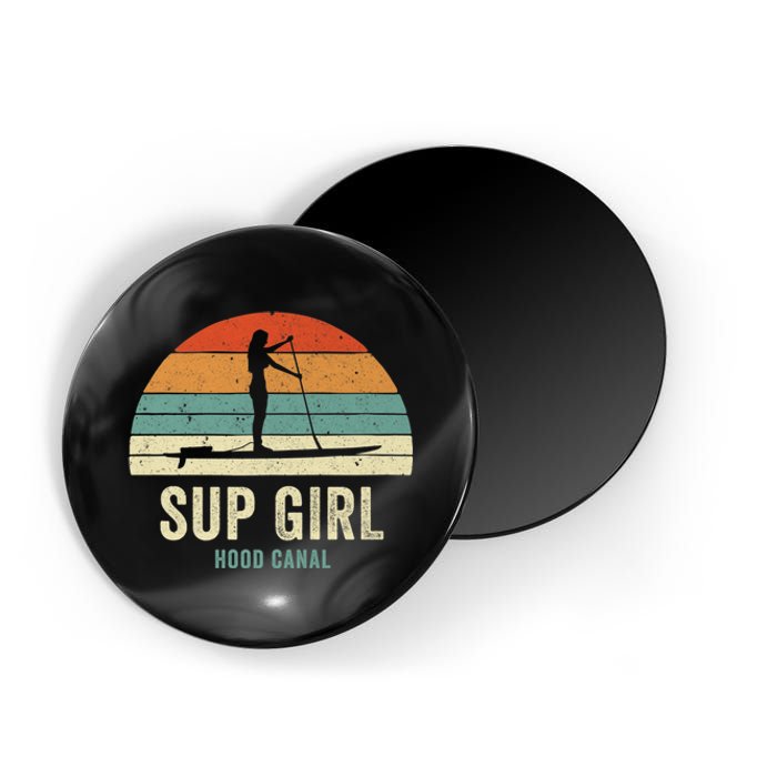 Hood Canal Woman On Sup Girl Retro Vintage Magnet