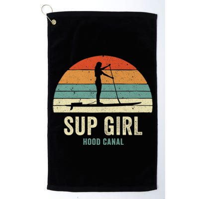 Hood Canal Woman On Sup Girl Retro Vintage Platinum Collection Golf Towel