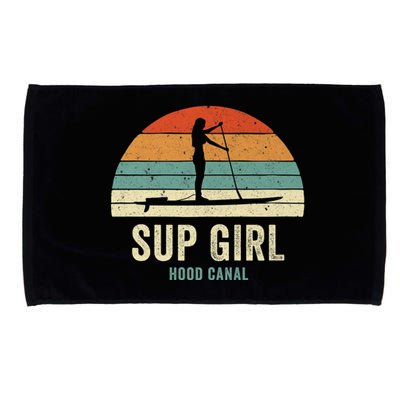 Hood Canal Woman On Sup Girl Retro Vintage Microfiber Hand Towel