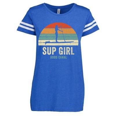 Hood Canal Woman On Sup Girl Retro Vintage Enza Ladies Jersey Football T-Shirt