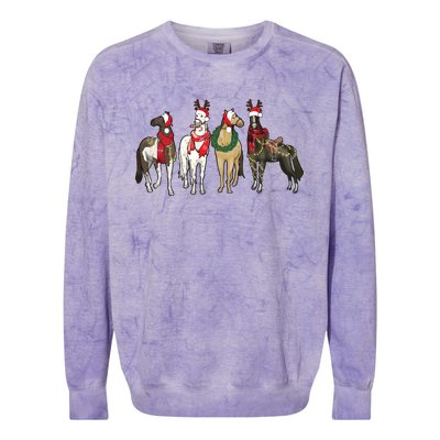 Horse Christmas Western Christmas Horse Colorblast Crewneck Sweatshirt