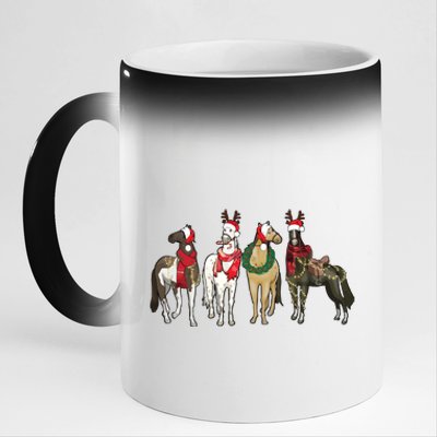 Horse Christmas Western Christmas Horse 11oz Black Color Changing Mug