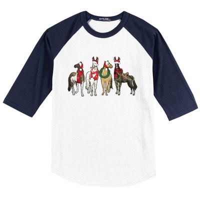 Horse Christmas Western Christmas Horse Baseball Sleeve Shirt