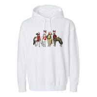 Horse Christmas Western Christmas Horse Garment-Dyed Fleece Hoodie