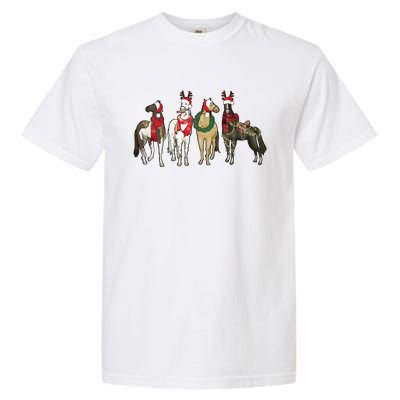 Horse Christmas Western Christmas Horse Garment-Dyed Heavyweight T-Shirt