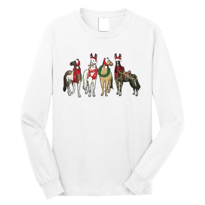 Horse Christmas Western Christmas Horse Long Sleeve Shirt