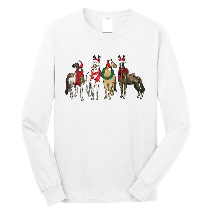 Horse Christmas Western Christmas Horse Long Sleeve Shirt