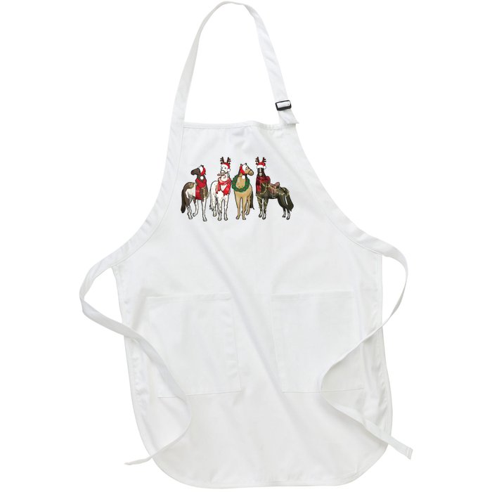 Horse Christmas Western Christmas Horse Full-Length Apron With Pockets