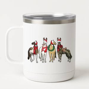 Horse Christmas Western Christmas Horse 12 oz Stainless Steel Tumbler Cup