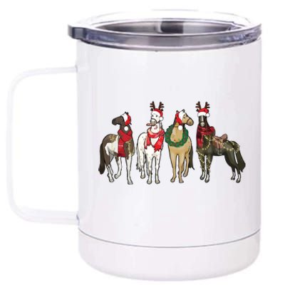 Horse Christmas Western Christmas Horse 12 oz Stainless Steel Tumbler Cup