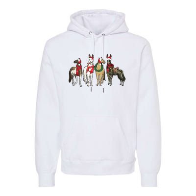 Horse Christmas Western Christmas Horse Premium Hoodie