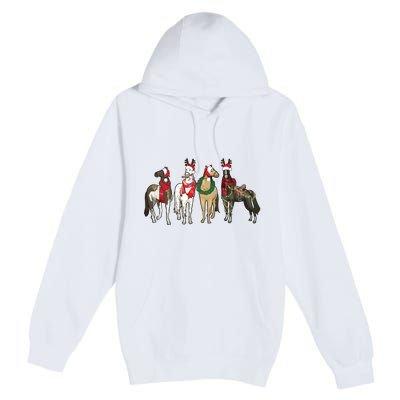 Horse Christmas Western Christmas Horse Premium Pullover Hoodie