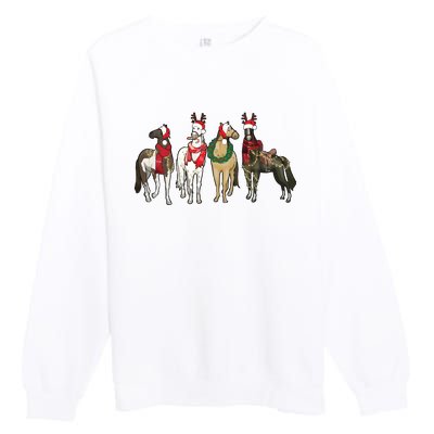 Horse Christmas Western Christmas Horse Premium Crewneck Sweatshirt