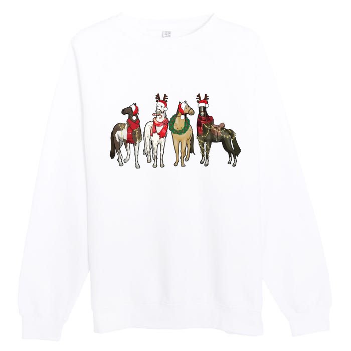 Horse Christmas Western Christmas Horse Premium Crewneck Sweatshirt