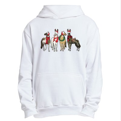 Horse Christmas Western Christmas Horse Urban Pullover Hoodie