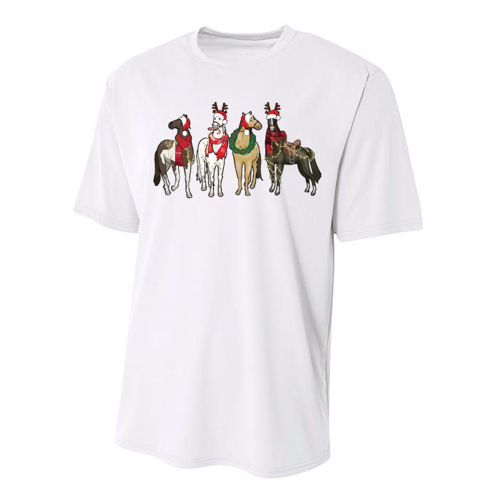 Horse Christmas Western Christmas Horse Performance Sprint T-Shirt