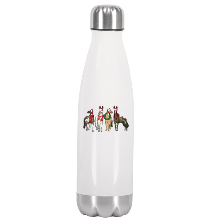 Horse Christmas Western Christmas Horse Stainless Steel Insulated Water Bottle