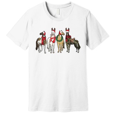 Horse Christmas Western Christmas Horse Premium T-Shirt