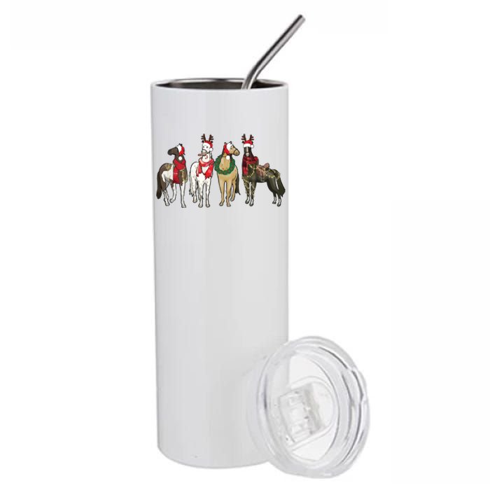 Horse Christmas Western Christmas Horse Stainless Steel Tumbler