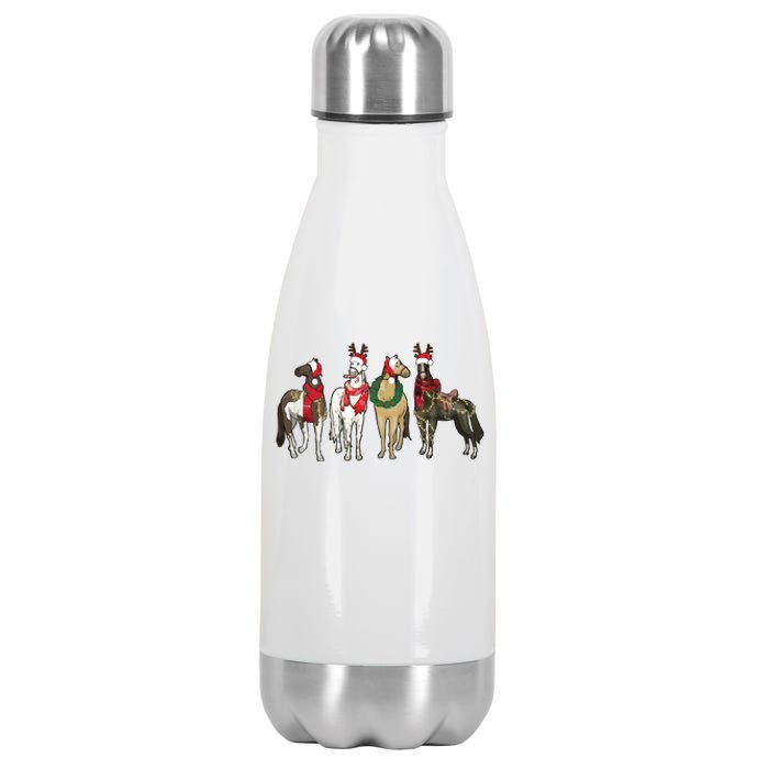 Horse Christmas Western Christmas Horse Stainless Steel Insulated Water Bottle