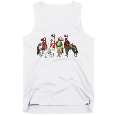 Horse Christmas Western Christmas Horse Tank Top